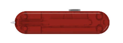 Задняя накладка для ножей VICTORINOX 58 мм, пластиковая, полупрозрачная красная