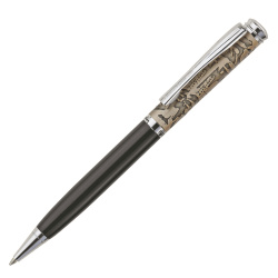 Ручка шариковая Pierre Cardin GAMME. Цвет - черный  и серебристый. Упаковка Е или E-1