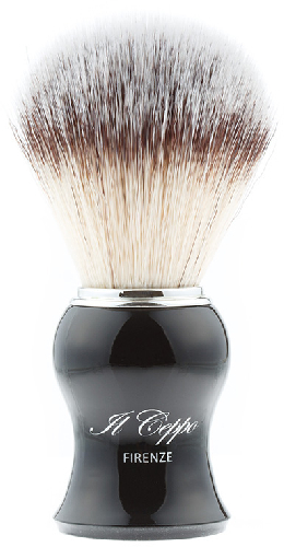 Помазок для бритья IL Ceppo, пластик, синтетический ворс, рукоять - черный глянцевый цвет