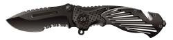 Нож складной Stinger, 85 мм, (чёрный), материал рукояти: сталь (чёрный), в картонной коробке
