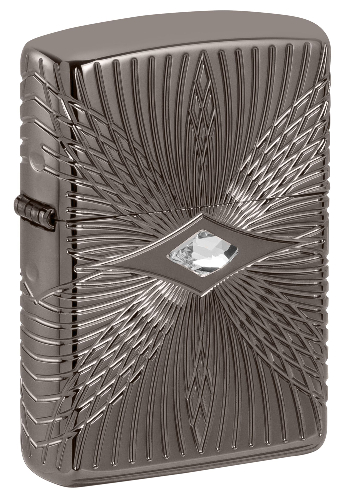Зажигалка ZIPPO Armor® с покрытием Black Ice®, латунь/сталь, чёрная, 38x13x57 мм