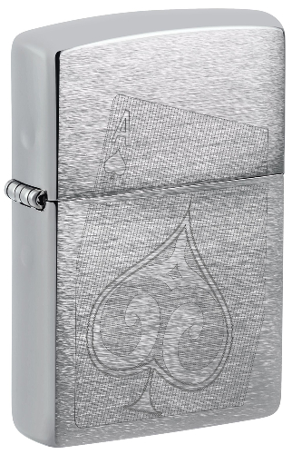 Зажигалка ZIPPO с покрытием Brushed Chrome, латунь/сталь, серебристая, матовая, 38x13x57 мм