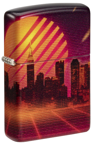 Зажигалка ZIPPO Cyber City с покрытием 540 Matte, латунь/сталь, оранжевая 38x13x57 мм