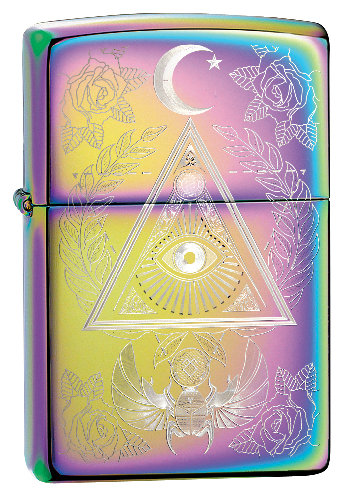 Зажигалка ZIPPO Classic с покрытием Multi Color, латунь/сталь, разноцветная, глянцевая, 38x13x57 мм