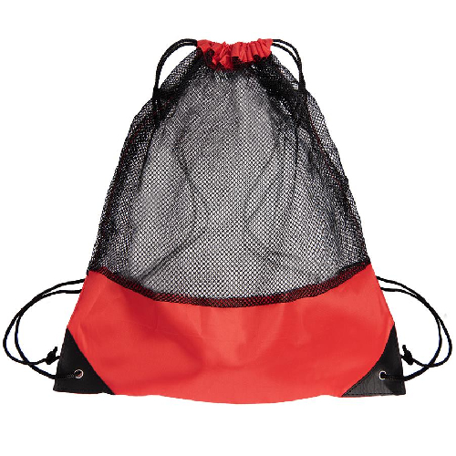 Рюкзак мешок с укреплёнными уголками Mesh, красный, 35*41 см, полиэстер 210D