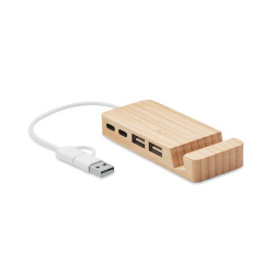 Бамбуковый USB-концентратор на HUBSTAND