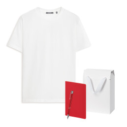 Набор с одеждой KRIS (футболка, блокнот, ручка), белый