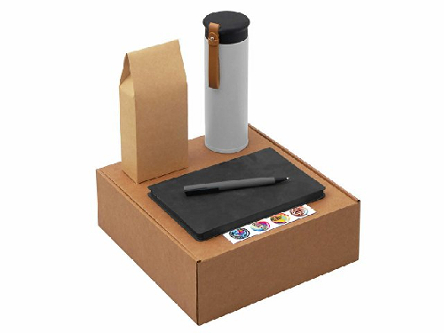 Набор Draftea с блокнотом, ручкой, термосом и чаем