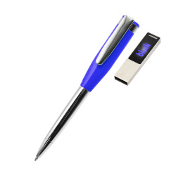 Ручка металлическая Memphys c флешкой 64Гб, черная