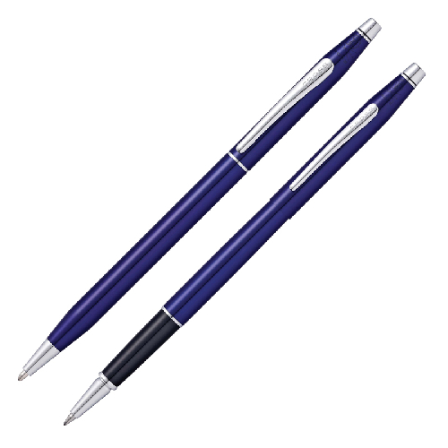 Набор Cross Classic Century Translucent Blue Lacquer: шариковая ручка и ручка-роллер, цвет - синий