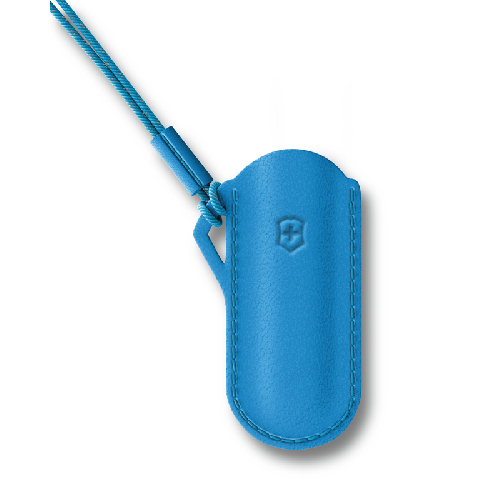 Чехол VICTORINOX "Summer Rain" для ножей Classic Colors 58 мм, кожаный, голубой