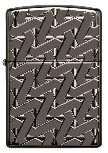Зажигалка ZIPPO Armor™ с покрытием High Polish Black Ice®, латунь/сталь, чёрная, 38x13x57 мм