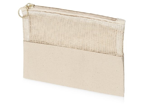 Косметичка Mesh хлопковая с сетчатой вставкой