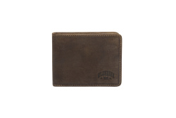 Бумажник KLONDIKE «Billy», натуральная кожа в темно-коричневом цвете, 11 х 8,5 см