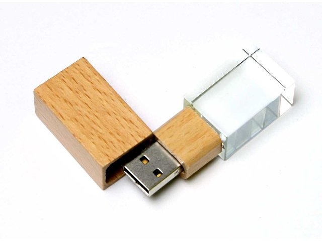 USB 2.0- флешка на 64 Гб прямоугольной формы, под гравировку 3D логотипа