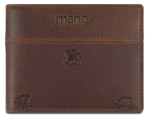 Портмоне Mano "Don Leon", натуральная кожа в коричневом цвете, 11 х 8,6 см