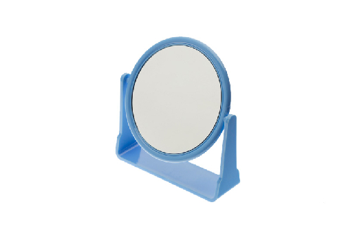 Зеркало Dewal Beauty настольное, в оправе синего цвета, на пластковой подставке, 175x160х10мм