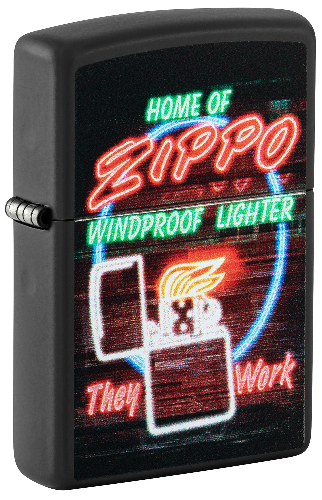 Зажигалка ZIPPO Classic с покрытием Black Matte, латунь/сталь, черная, матовая, 38x13x57 мм