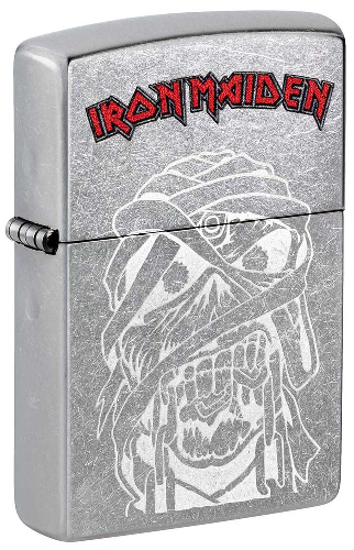 Зажигалка ZIPPO Iron Maiden с покрытием Street Chrome, латунь/сталь, серебристая, 38x13x57 мм