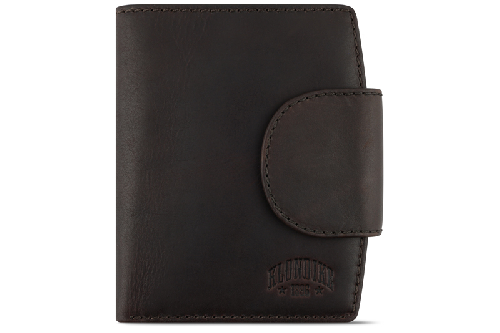 Бумажник KLONDIKE RUSH «Jenny», натуральная кожа в темно-коричневом цвете, 11 х 12,5 х 2,5 см