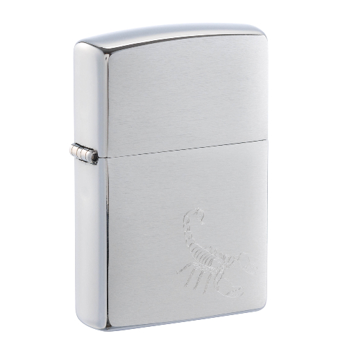 Зажигалка ZIPPO с покрытием Brushed Chrome,латунь/сталь, серебристая, 38x13x57 мм