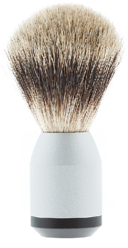 Помазок для бритья IL Ceppo, алюминий, барсучий ворс, рукоять - серебристо-черный матовый цвет