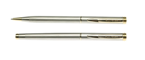 Набор Pierre Cardin PEN&PEN: ручка шариковая + роллер. Цвет - серебристо-бежевый. Упаковка Е.