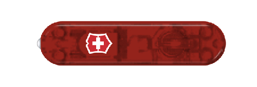 Передняя накладка для ножей VICTORINOX SwissLite 58 мм, пластиковая, полупрозрачная красная