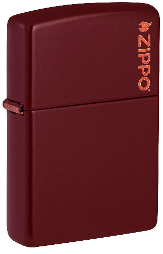 Зажигалка ZIPPO Logo с покрытием Merlot, латунь/сталь, бордовая, глянцевая, 38x13x57 мм