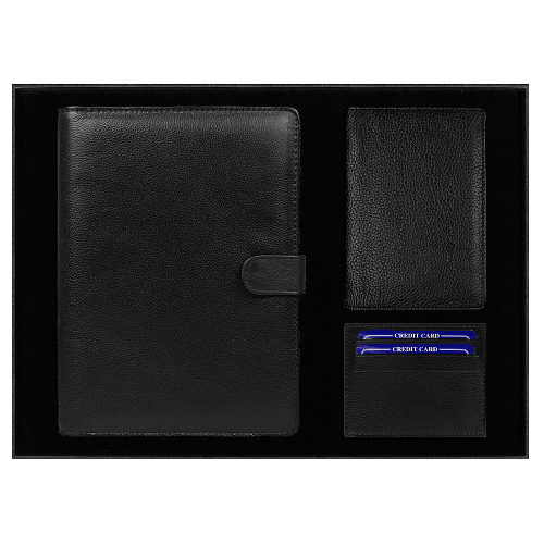 Набор подарочный Solution Prestige Quadro (Блокнот Flexy Forest Urban Latte в суперобложке Country Leather Sky 615600