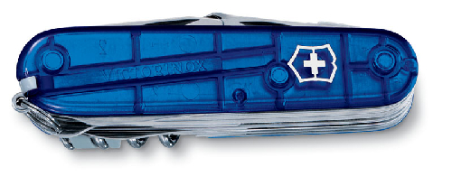 Нож перочинный VICTORINOX Swiss Champ, 91 мм, 33 функции, полупрозрачный синий
