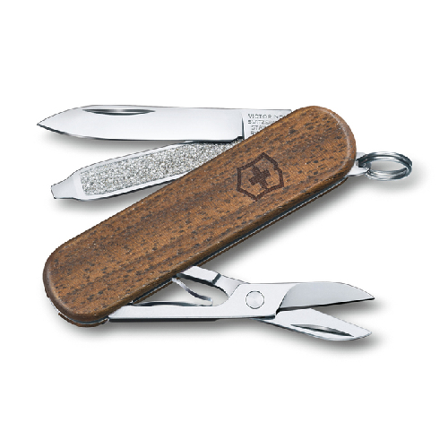 Нож-брелок VICTORINOX Classic SD, 58 мм, 5 функций, деревянная рукоять
