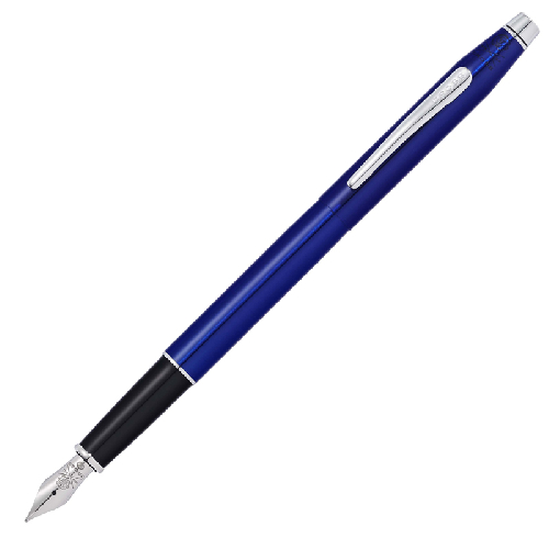 Перьевая ручка Cross Classic Century Translucent Blue Lacquer, цвет ярко-синий, перо - сталь, тонкое