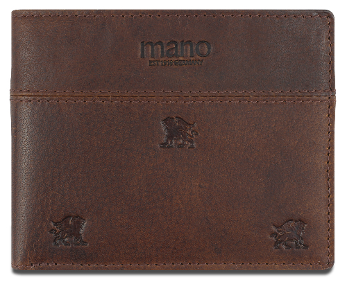 Бумажник Mano "Don Leon", натуральная кожа в коричневом цвете, 12 х 9,5 см