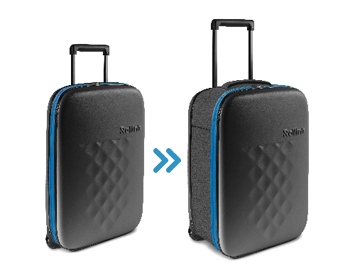 Чемодан складной Rollink Earth 55x40x20 см, 2 колеса, черный