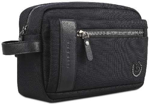 Несессер мужской BUGATTI Nero, чёрный, нейлон 1680D/кожа, 24х7,5х16 см
