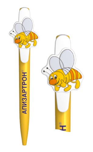 Ручка с фигурным клипом "Пчела"