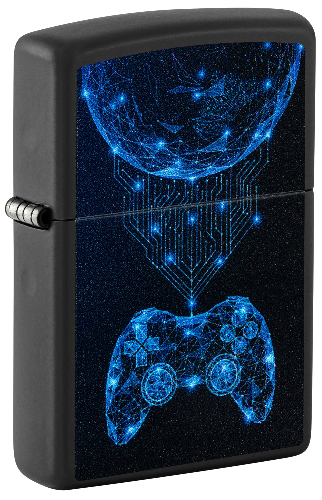 Зажигалка ZIPPO Gaming с покрытием Black Matte, латунь/сталь, черная, матовая, 38x13x57 мм