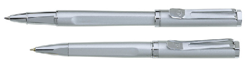 Набор Pierre Cardin PEN&PEN: ручка шариковая + роллер. Цвет - серебристый. Упаковка Е.