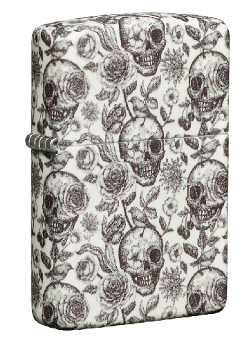 Зажигалка ZIPPO Skeleton с покрытием Glow in the Dark Green, латунь/сталь, серая, 38x13x57 мм