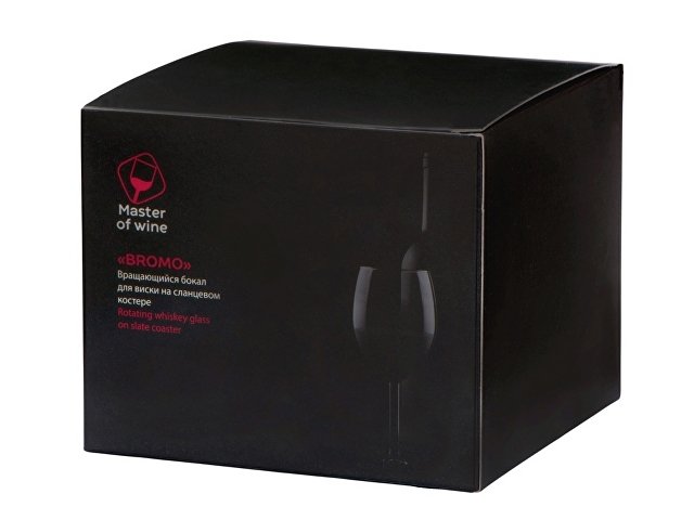 Вращающийся бокал для виски на сланцевом костере Bromo