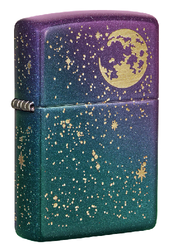 Зажигалка ZIPPO Starry Sky с покрытием Iridescent, латунь/сталь, фиолетовая, матовая, 38x13x57 мм