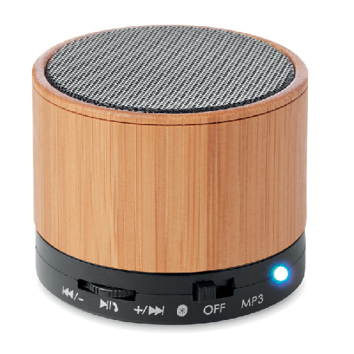 Колонка Bluetooth круглая ROUND BAMBOO