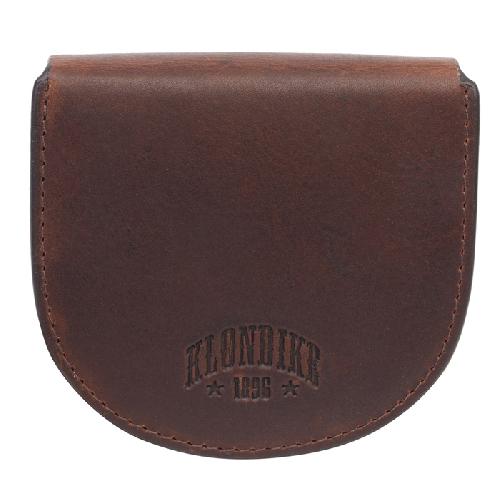 Монетница KLONDIKE Dawson, натуральная кожа в коричневом цвете, 8,5 х 2 х 7,5 см