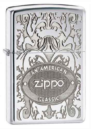 Зажигалка ZIPPO Crown Stamp™ с покрытием High Polish Chrome, латунь/сталь, серебристая, 38x13x57 мм