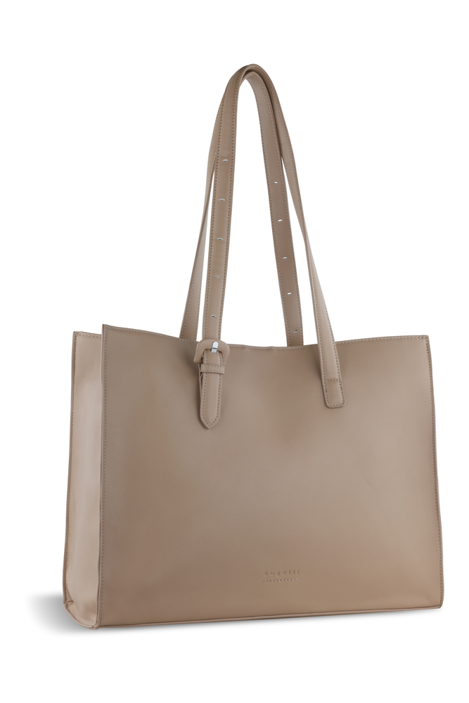 Бизнес-сумка женская наплечная BUGATTI Luna, пудровая, полиуретан, 40,5 x 14 x 30,5 см