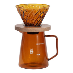 Стеклянный чайник с воронкой для кофе CJ-CF0305