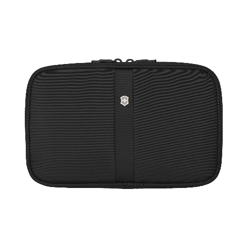 Несессер VICTORINOX TA 5.0 Zip-Around Travel Kit, 3 отделения, чёрный, нейлон, 28x8x18 см, 4 л