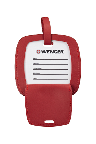 Бирка для багажа WENGER, красная, полиуретан, 4,1 x 4,1 x 0,4 см