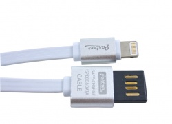 Кабель USB 2.0 - Apple iPhone/iPod/iPad 8pin, 1м, 2.1A, реверс., плоский, Partner